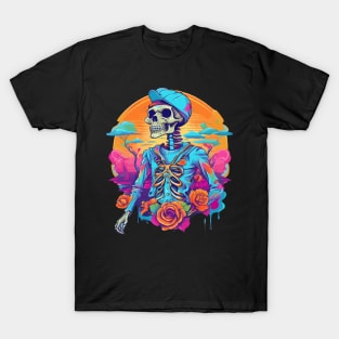 Colorful preppy skeleton style T-Shirt